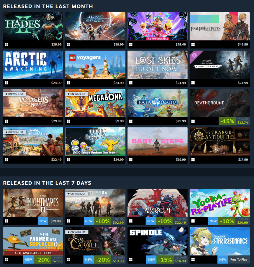 Steam запустив опцію "Особистий календар" &mdash; рекомендації нових ігор на основі ваших вподобань