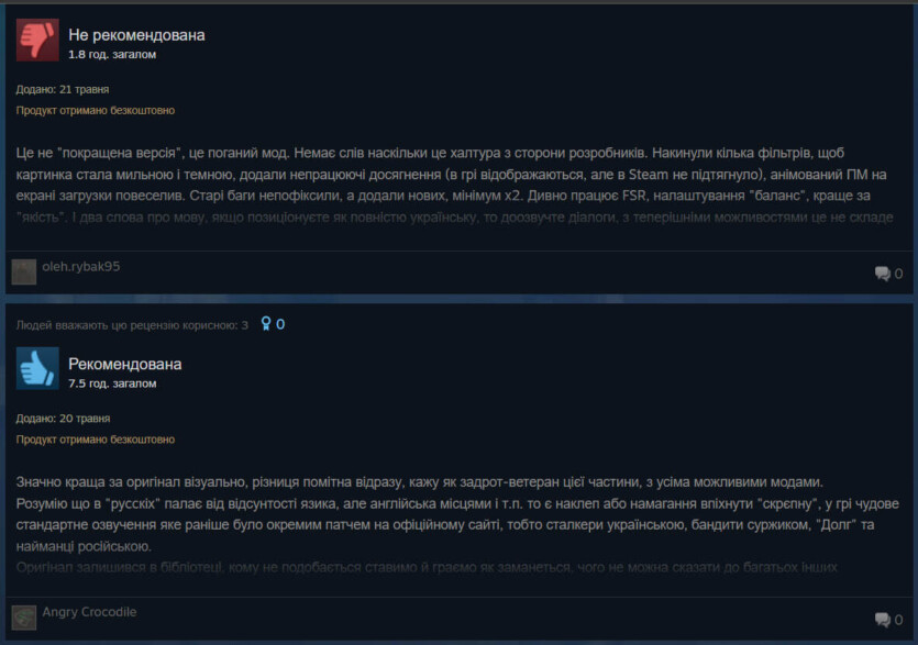 Оновлену трилогію S.T.A.L.K.E.R. «бомбардують» відгуками в Steam — за відсутність російської озвучки і радянських пам'яток
