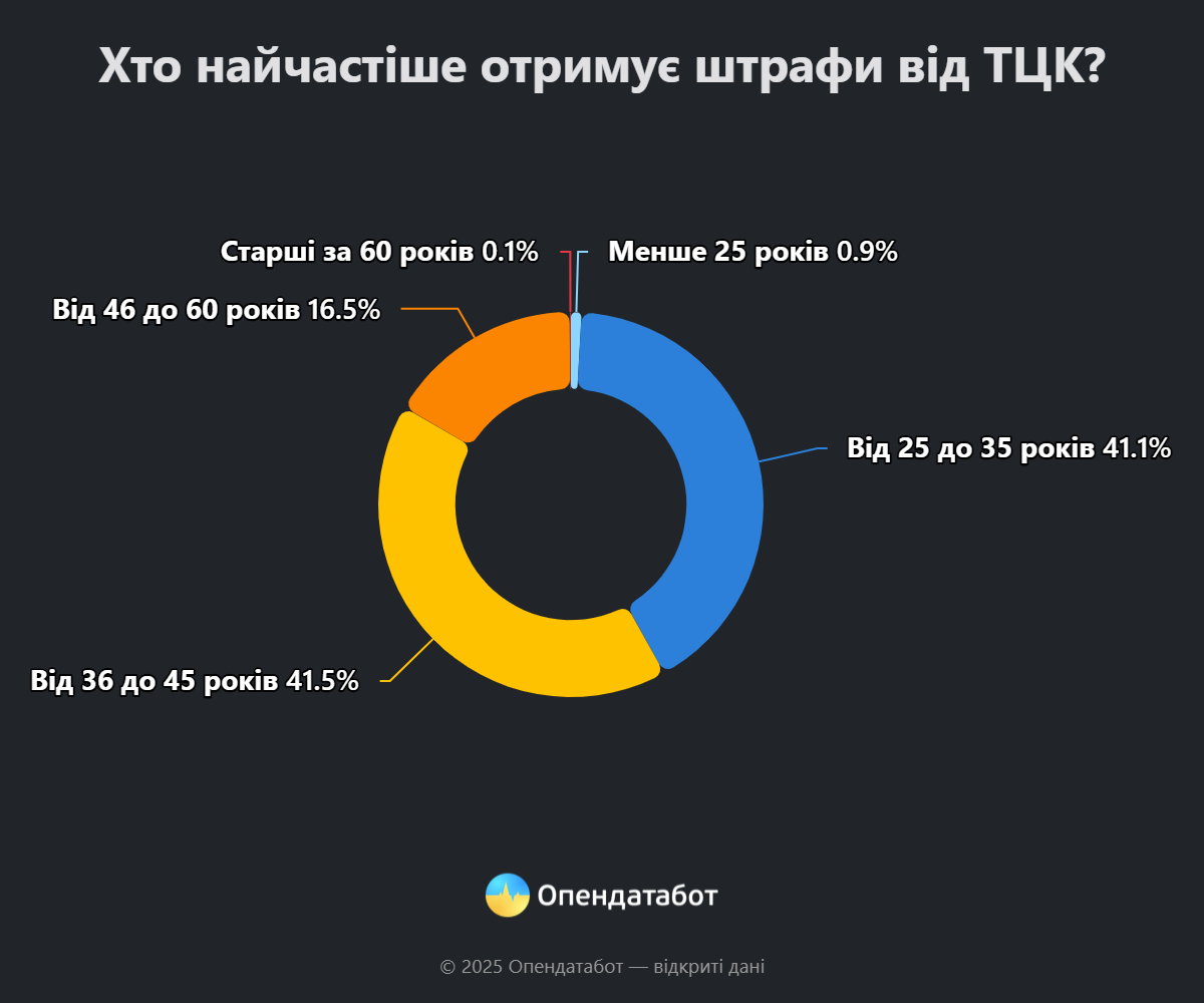 Кого найчастіше штрафують ТЦК: до 8 судових справ на одну людину, лише 20% проваджень завершені у 2025 році