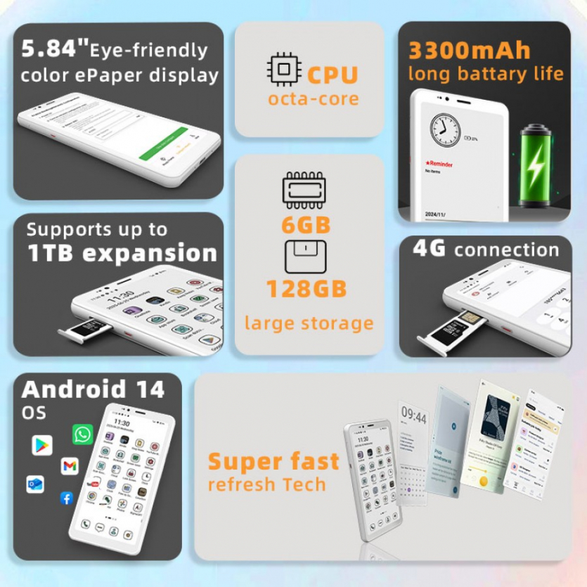 "Паперовий” смартфон: Bigme HiBreak S з кольоровим E Ink та Android коштує $279