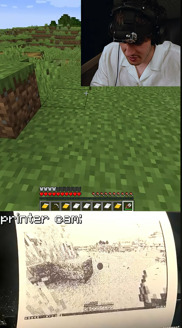 Новий Doom для зумерів: стример проходить Minecraft на принтері з частотою 0,5 кадра в секунду