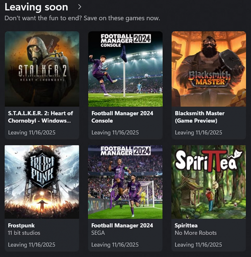 S.T.A.L.K.E.R. 2 видалять з Game Pass 16 листопада