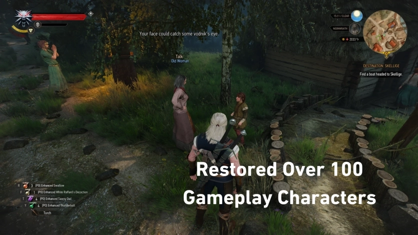 Велетенський мод The Witcher 3 містить 5750 виправлень гри та вирізаний контент