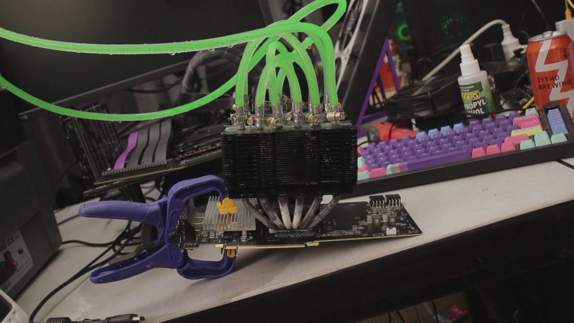 Що буде, якщо пропустити воду через теплові трубки процесорного кулера та поставити його на NVIDIA RTX 3070? Вийшло непогано