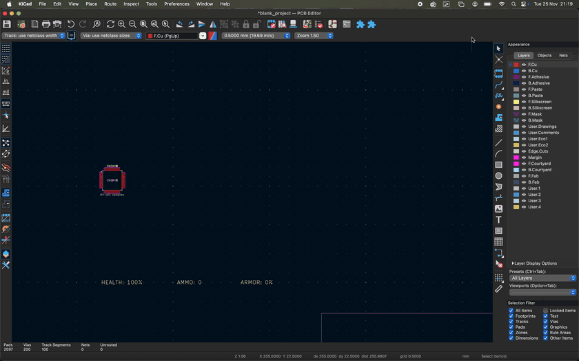 DOOM запустили у програмі проєктування друкованих плат