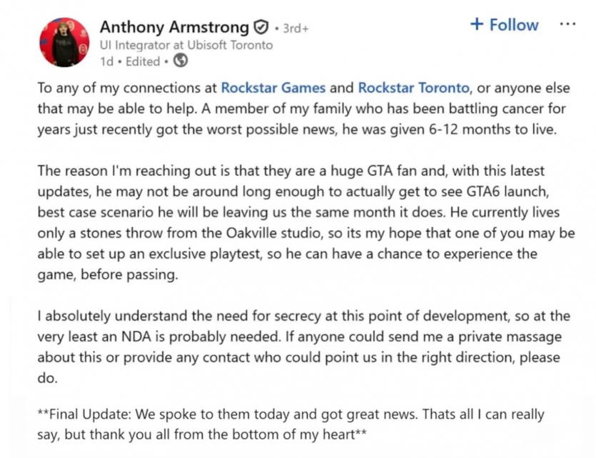 Важкохворий геймер, якому дали "рік життя", зіграє в GTA 6 до релізу