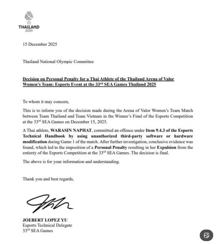 Зірка збірної Таїланду з кіберспорту “підробила” кар'єру і ніколи не грала в відеоігри — всю команду виключили з турніру