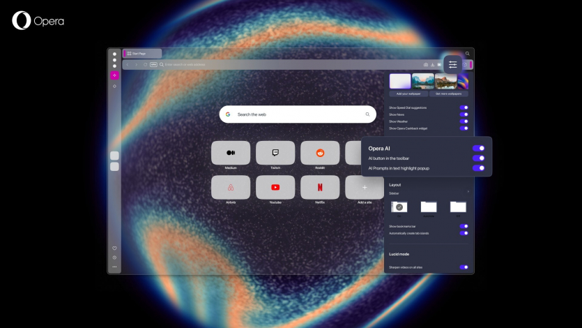 Новий рік, новий браузер: Opera One R3 має 9 кольорів для островів вкладок, динамічні теми зі звуком та ШІ