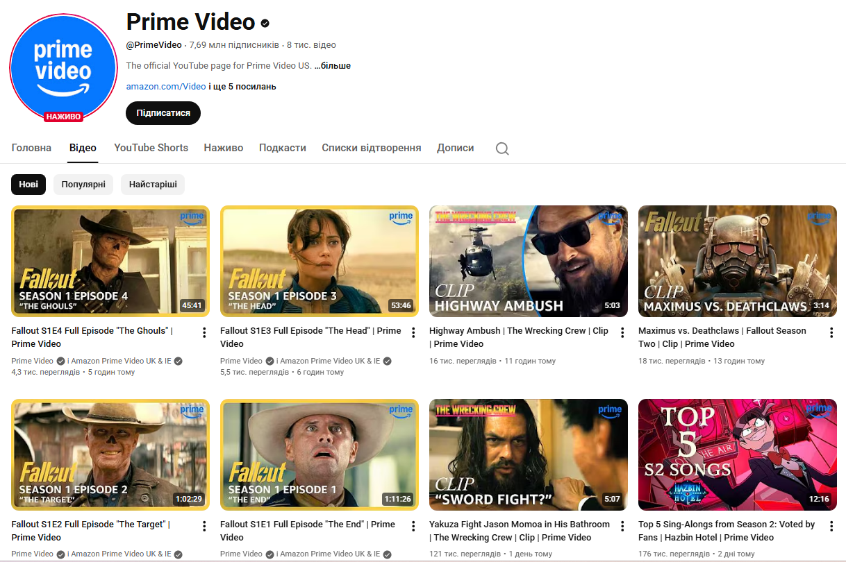 Amazon опублікувала перший сезон "Фолаут" на своєму YouTube