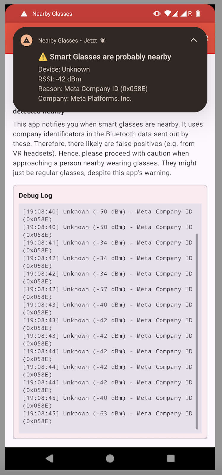 Нова Android-програма сповіщає, коли хтось поблизу носить smart-окуляри