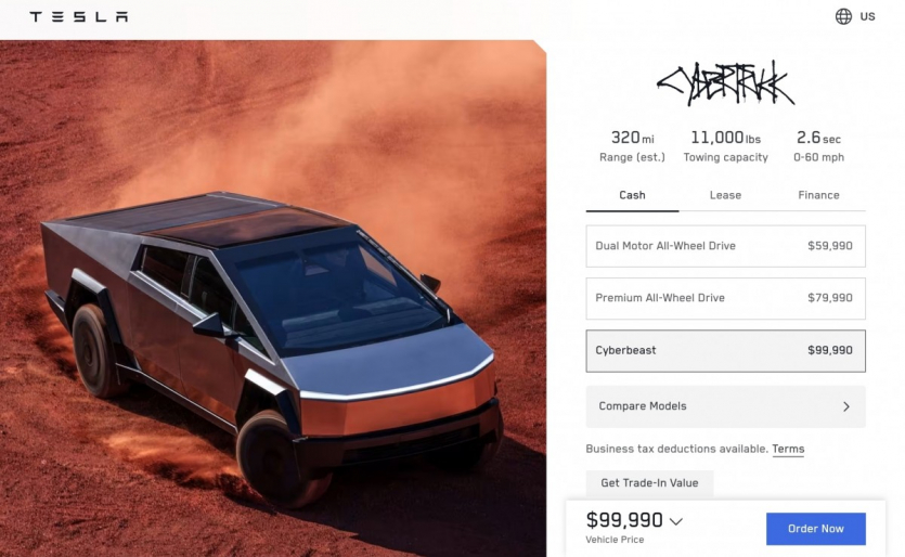 Tesla знизила ціну Cybertruck до $59 990 і здешевила Cyberbeast на $12 800