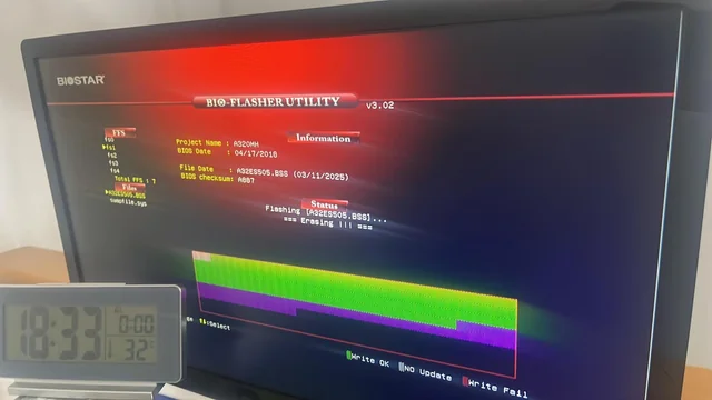 Власник ПК оновлює BIOS материнської плати понад 48 годин і веде фототрансляцію